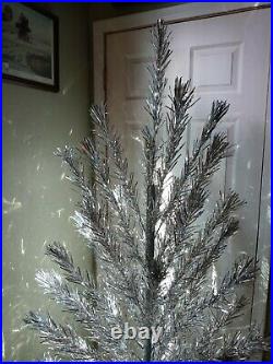 Vintage 6 1/2 foot Reynolds Aluminum U. S. Silver Tree Co Christmas Tree-COMPLETE