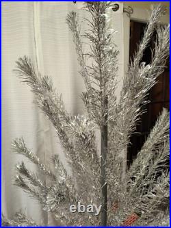 Vintage 6.5 Foot Aluminum Christmas Tree 61 Branches Complete in Box