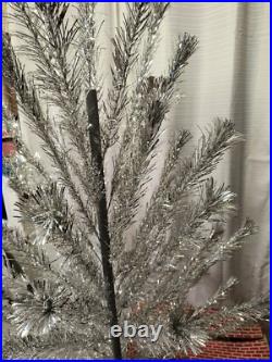 Vintage 6.5 Foot Aluminum Christmas Tree 61 Branches Complete in Box