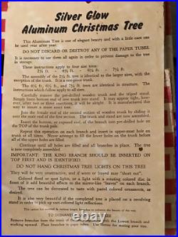 Vintage 6.5 Foot Aluminum Christmas Tree 61 Branches Complete in Box