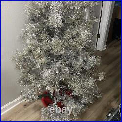 Vintage 6.5 Ft Aluminum Pom Pom Style Taper Christmas Tree