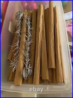 Vintage 6.5 Ft. Pom Aluminum Christmas Tree 121 Branches Withpaper Sleeves