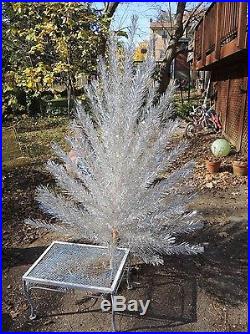 Vintage 6.5' Silver Aluminum Evergleam CHRISTMAS TREE 100 Branches