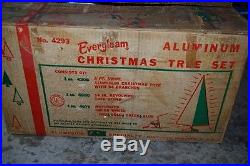 Vintage 6' Evergleam Aluminum Christmas Tree, Box, Light Color Wheel Revol Base