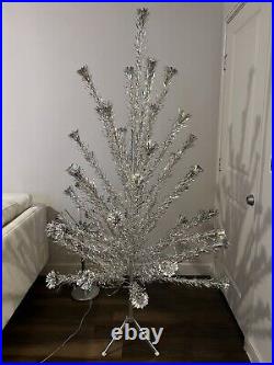 Vintage 6 FT Aluminum Pom Pom Christmas Tree With Stand & Box