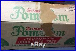 Vintage 6 Foot Aluminum Christmas Tree Star Band SPARKLER With Pom Pom Tips