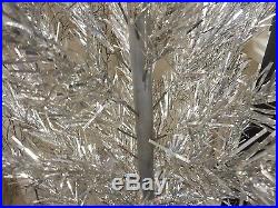 Vintage 6 Foot Aluminum Silver Christmas Tree Mid Century Complete Stand