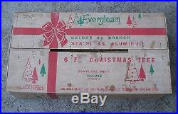 Vintage 6 Ft EVERGLEAM 94 Branch Deluxe Aluminum Christmas Tree Complete