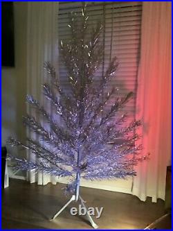 Vintage 6 Ft Star 49 Branch Sparkler Aluminum Christmas Tree with Color Wheele