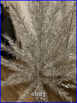 Vintage 6 Ft Star 49 Branch Sparkler Aluminum Christmas Tree with Color Wheele