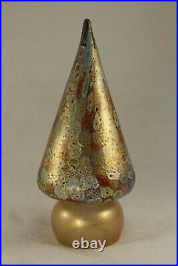 Vintage 6¾ Murano Millifiori Gold Venetian Art Glass Christmas Tree Italy