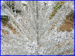 Vintage 6' Silver Aluminum CHRISTMAS TREE 90 Pom Pom Branches
