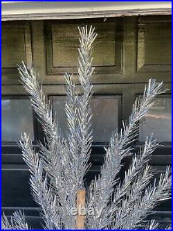 Vintage 6' Stainless Aluminum Christmas Tree Mid Century 56 Branches