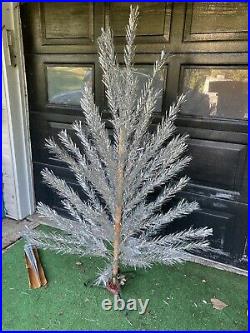 Vintage 6' Stainless Aluminum Christmas Tree Mid Century 56 Branches