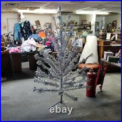 Vintage 6 ft, 55 branch pom pom aluminum Christmas tree