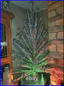 Vintage 6 ft. Aluminum Christmas Tree with Sleeves & Box 94 Limbs