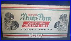 Vintage 6 ft Sparkler Pom-Pom aluminum Christmas tree COMPLETE! In box M-670E