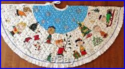 Vintage 60 Diameter Charlie Brown Peanuts Christmas Tree Skirt Quilted Handmade