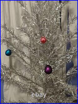 Vintage 60's 6 ft Stainless Aluminum Silver Christmas Tree