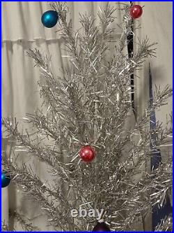 Vintage 60's 6 ft Stainless Aluminum Silver Christmas Tree