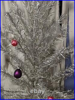 Vintage 60's 6 ft Stainless Aluminum Silver Christmas Tree