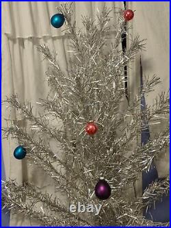 Vintage 60's 6 ft Stainless Aluminum Silver Christmas Tree