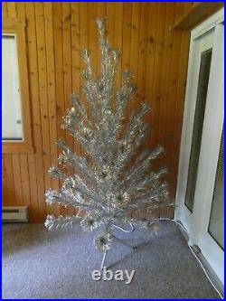 Vintage 7' 61 branch stainless aluminum Evergleam Christmas Tree