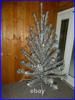 Vintage 7' 61 branch stainless aluminum Evergleam Christmas Tree