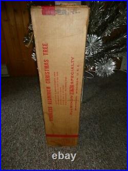 Vintage 7' 61 branch stainless aluminum Evergleam Christmas Tree