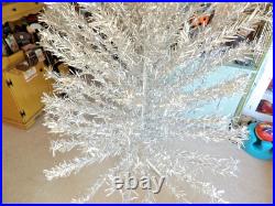 Vintage 7' Foot Aluminum Christmas Tree 124 Branches And Stand
