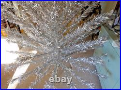 Vintage 7' Foot Aluminum Christmas Tree 124 Branches And Stand