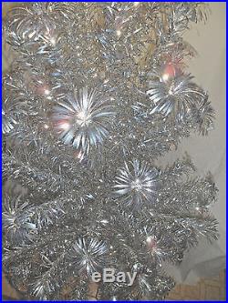 Vintage 7 Ft Tall Aluminum Sparkler Pom Pom Christmas Tree 100 Branches Orig Box