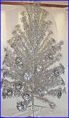 Vintage 7 Ft Tall Aluminum Sparkler Pom Pom Christmas Tree 100 Branches Orig Box