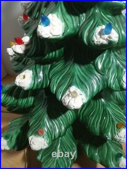 Vintage 70'S Era Atlantic Mold 24 Sectional Lighted Ceramic Christmas Tree