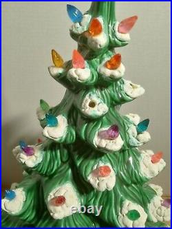 Vintage 70'S Era Atlantic Mold 24 Sectional Lighted Ceramic Christmas Tree