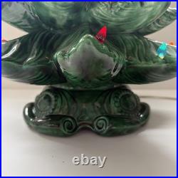 Vintage 70's Altantic Mold Ceramic Christmas Tree With Base 18 Decoration Large