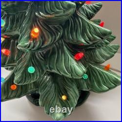 Vintage 70's Altantic Mold Ceramic Christmas Tree With Base 18 Decoration Large