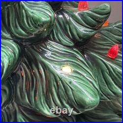 Vintage 70's Altantic Mold Ceramic Christmas Tree With Base 18 Decoration Large