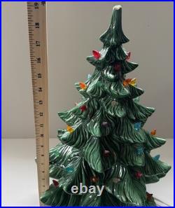 Vintage 70's Altantic Mold Ceramic Christmas Tree With Base 18 Decoration Large