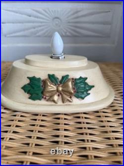 Vintage 70's Green Ceramic Light Up Christmas Tree Holly Base 16 Vintage 70's Green Ceramic Light Up Christmas Tree Holly Base 16