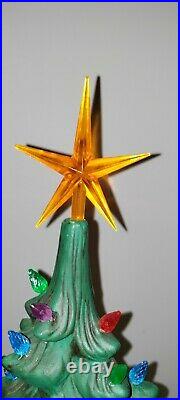 Vintage 70's Large 22Atlantic Mold Ceramic Christmas Tree Lights Silver Base