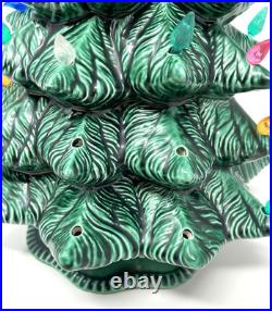 Vintage 70's Scioto Ceramic Light Up 12 Christmas Tree Plug-In with Base Works