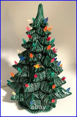 Vintage 70's Scioto Ceramic Light Up 12 Christmas Tree Plug-In with Base Works
