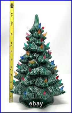 Vintage 70's Scioto Ceramic Light Up 12 Christmas Tree Plug-In with Base Works
