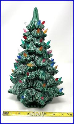 Vintage 70's Scioto Ceramic Light Up 12 Christmas Tree Plug-In with Base Works