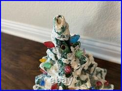 Vintage 70s Ceramic Christmas Tree Light Up 14 With Stand (2 Piece) Works READ