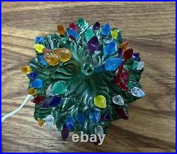 Vintage 70s Holland Mold Ceramic Lighted Christmas Tree, Vibrant Retro Tree