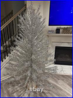 Vintage 7ft Aluminum Christmas Tree w Stand 194 Branches Taper Tree Original Box Vintage 7ft Aluminum Christmas Tree w Stand 194 Branches Taper Tree Original Box