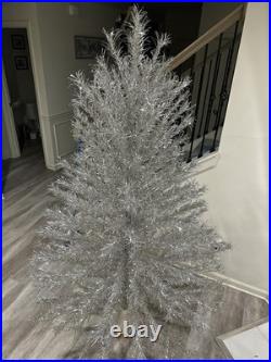 Vintage 7ft Aluminum Christmas Tree w Stand 194 Branches Taper Tree Original Box Vintage 7ft Aluminum Christmas Tree w Stand 194 Branches Taper Tree Original Box