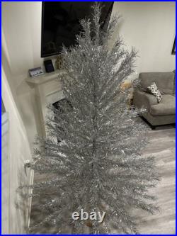 Vintage 7ft Aluminum Christmas Tree w Stand 194 Branches Taper Tree Original Box Vintage 7ft Aluminum Christmas Tree w Stand 194 Branches Taper Tree Original Box